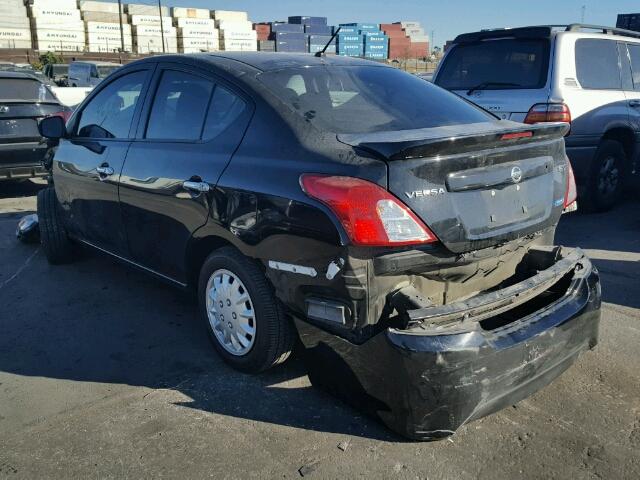 3N1CN7AP2FL833235 - 2015 NISSAN VERSA S BLACK photo 3