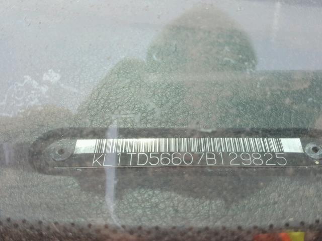 KL1TD56607B129825 - 2007 CHEVROLET AVEO BASE Niebieski zdjęcie 10