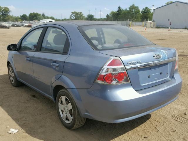 KL1TD56607B129825 - 2007 CHEVROLET AVEO BASE Niebieski zdjęcie 3