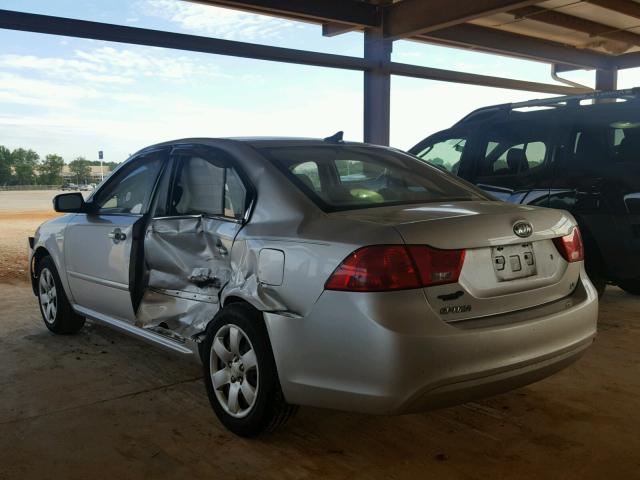 KNAGE228795318855 - 2009 KIA OPTIMA SILVER photo 3