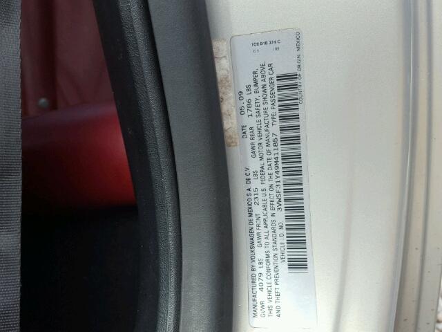 3VWSF31Y49M411857 - 2009 VOLKSWAGEN NEW BEETLE Gümüş foto 10