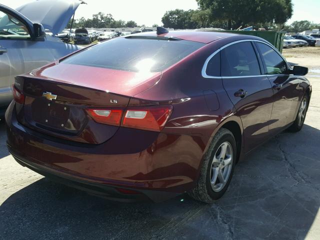 1G1ZB5ST9GF312503 - 2016 CHEVROLET MALIBU LS MAROON photo 4