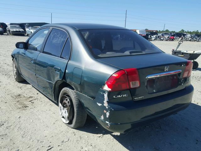 2HGES16542H526690 - 2002 HONDA CIVIC LX GREEN photo 3