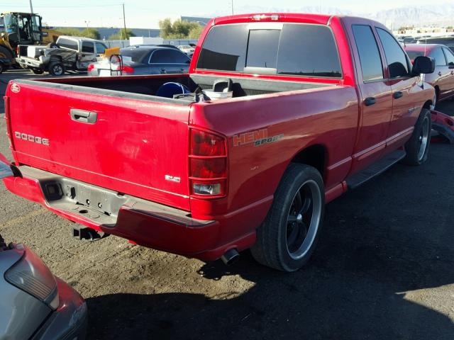 1D7HA18D74J281197 - 2004 DODGE RAM 1500 S RED photo 4