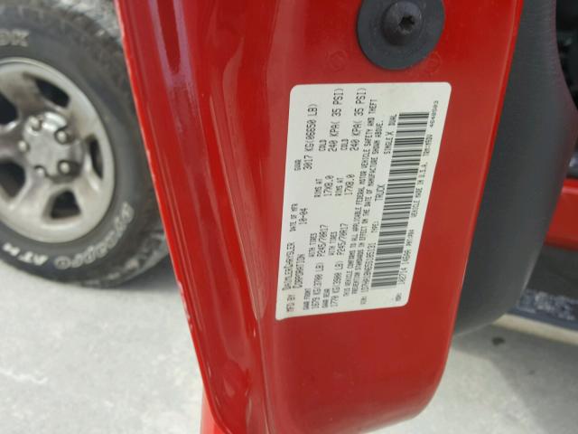 1D7HA18N65S185131 - 2005 DODGE RAM 1500 S RED photo 10