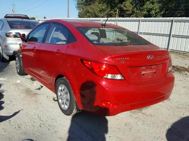 KMHCT4AE2GU152592 - 2016 HYUNDAI ACCENT SE RED photo 3