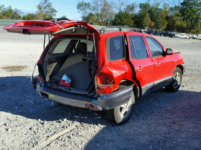 KM8SC13D34U729785 - 2004 HYUNDAI SANTA FE G RED photo 4