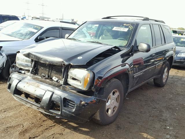 1GNDT13S722196867 - 2002 CHEVROLET TRAILBLAZE BLACK photo 2