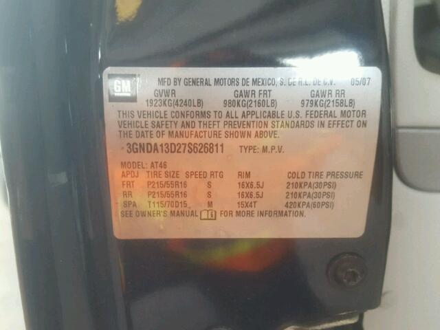 3GNDA13D27S626811 - 2007 CHEVROLET HHR LS Qara foto 10