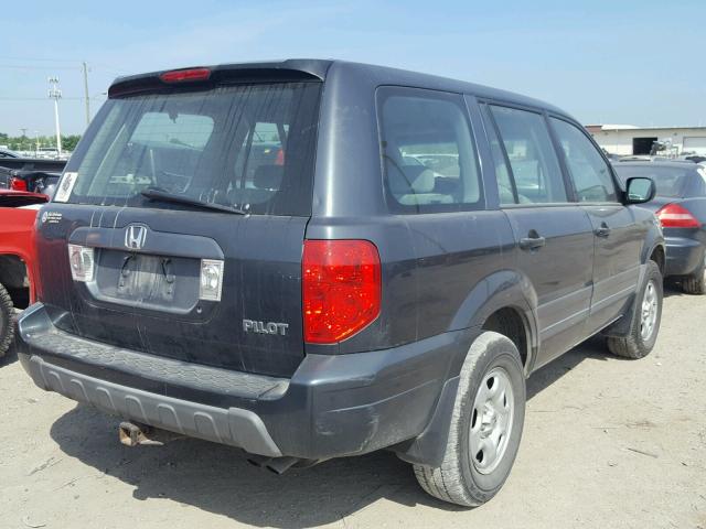 2HKYF18184H561754 - 2004 HONDA PILOT LX BLACK photo 4