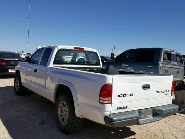 1D7HL12X43S154039 - 2003 DODGE DAKOTA SXT WHITE photo 3