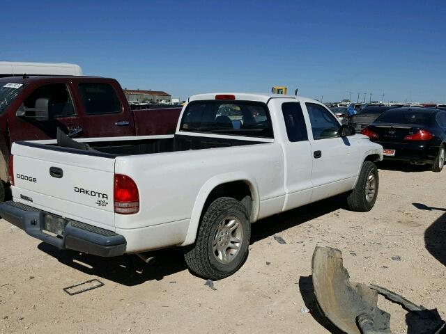 1D7HL12X43S154039 - 2003 DODGE DAKOTA SXT WHITE photo 4