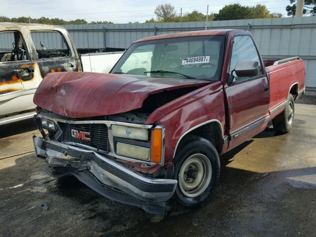 1GTEC14K1NZ500315 - 1992 GMC SIERRA C15 RED photo 2