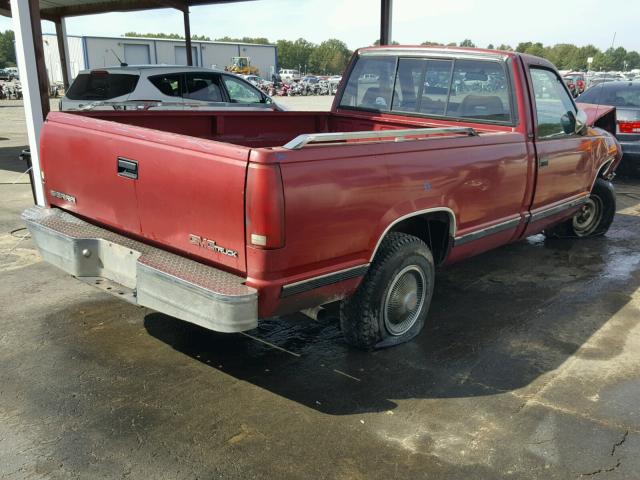 1GTEC14K1NZ500315 - 1992 GMC SIERRA C15 RED photo 4