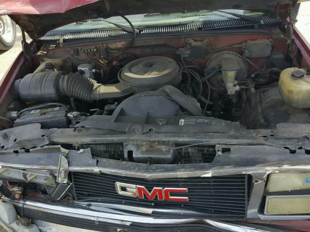 1GTEC14K1NZ500315 - 1992 GMC SIERRA C15 RED photo 7