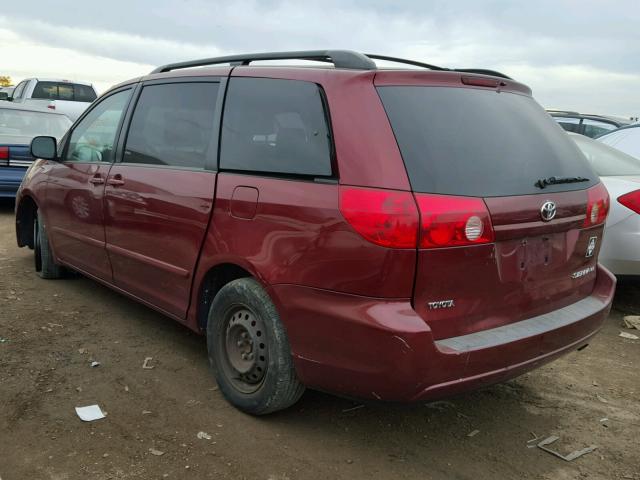 5TDZA23C26S444136 - 2006 TOYOTA SIENNA CE MAROON photo 3