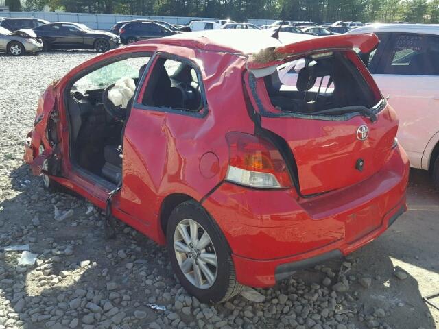 JTDJT903795232055 - 2009 TOYOTA YARIS RED photo 3