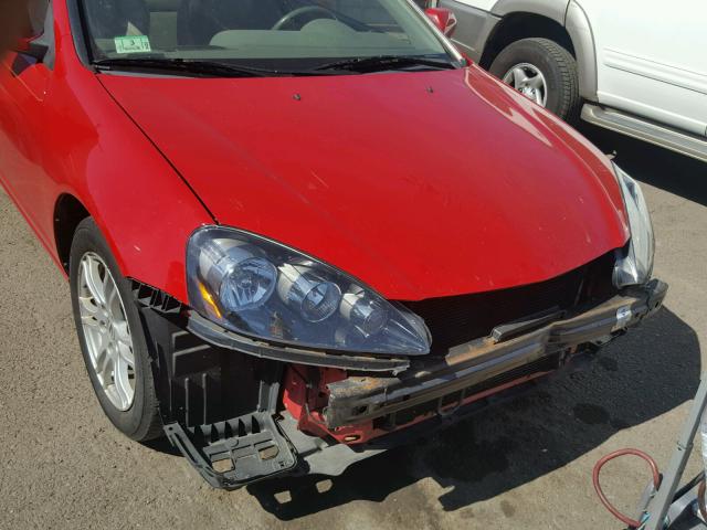 JH4DC54875S010539 - 2005 ACURA RSX RED photo 9