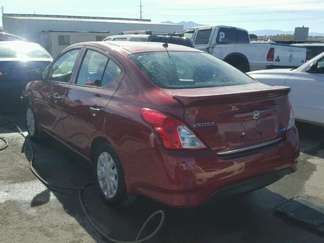 3N1CN7AP7GL855460 - 2016 NISSAN VERSA S RED photo 3