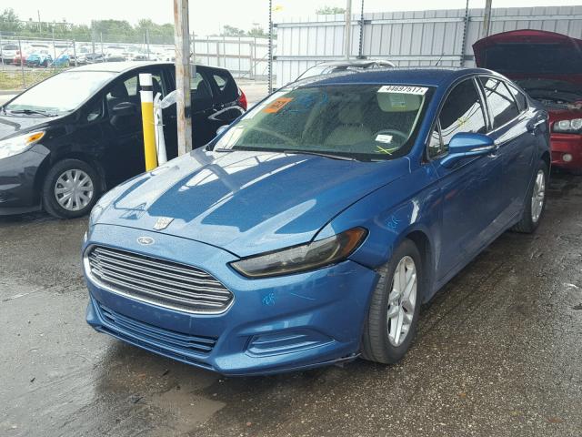 3FA6P0HRXDR149973 - 2013 FORD FUSION BLUE photo 2