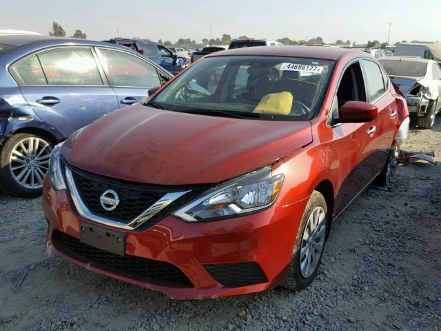 3N1AB7APXGY264235 - 2016 NISSAN SENTRA S BURGUNDY photo 2