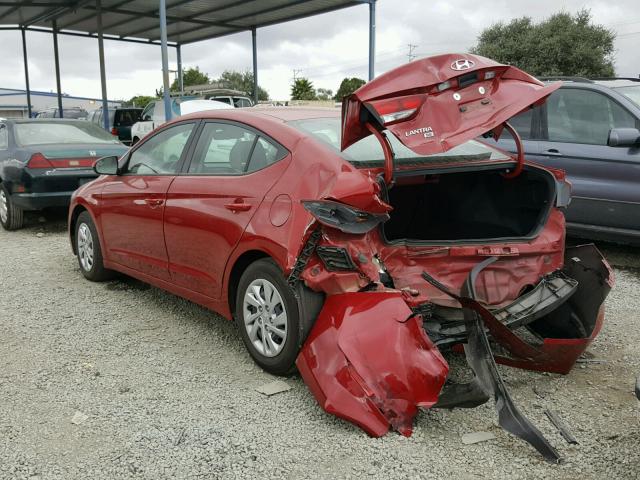 KMHD74LF4HU119464 - 2017 HYUNDAI ELANTRA SE RED photo 3