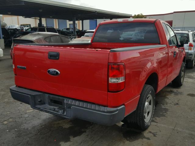 1FTRF12217KC82626 - 2007 FORD F150 RED photo 4