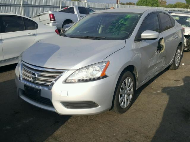 3N1AB7AP2EL691466 - 2014 NISSAN SENTRA S SILVER photo 2