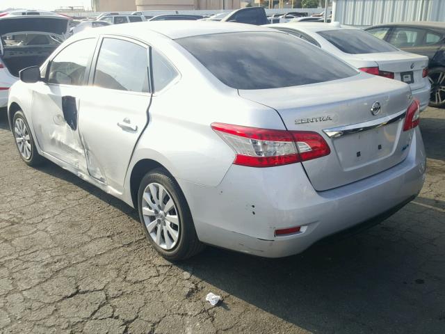 3N1AB7AP2EL691466 - 2014 NISSAN SENTRA S SILVER photo 3