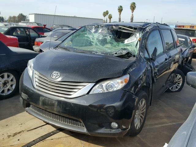 5TDYK3DC3ES513640 - 2014 TOYOTA SIENNA XLE BLACK photo 2