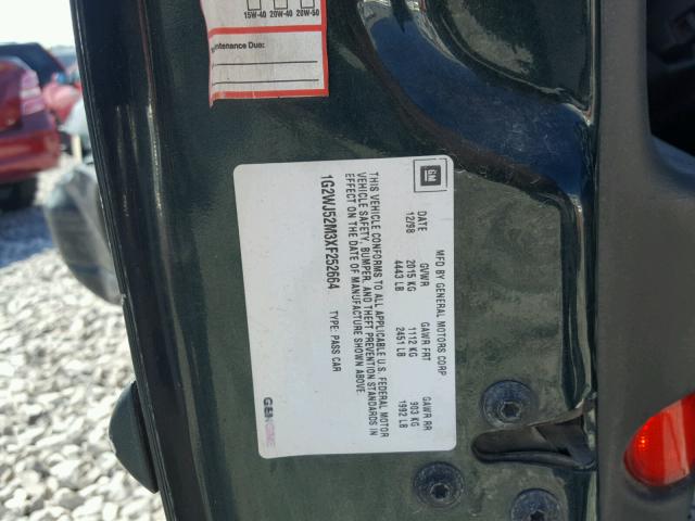 1G2WJ52M3XF252664 - 1999 PONTIAC GRAND PRIX GREEN photo 10