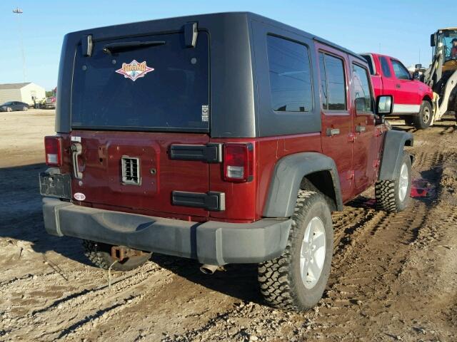 1J4GA39108L642697 - 2008 JEEP WRANGLER U RED photo 4