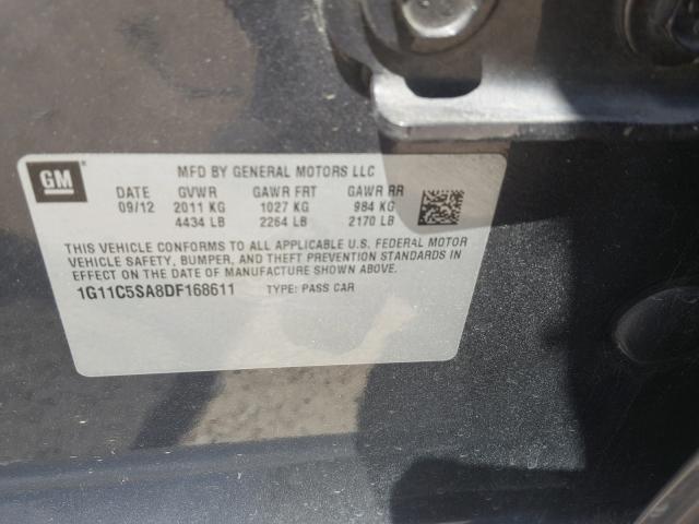 1G11C5SA8DF168611 - 2013 CHEVROLET MALIBU 1LT GRAY photo 10