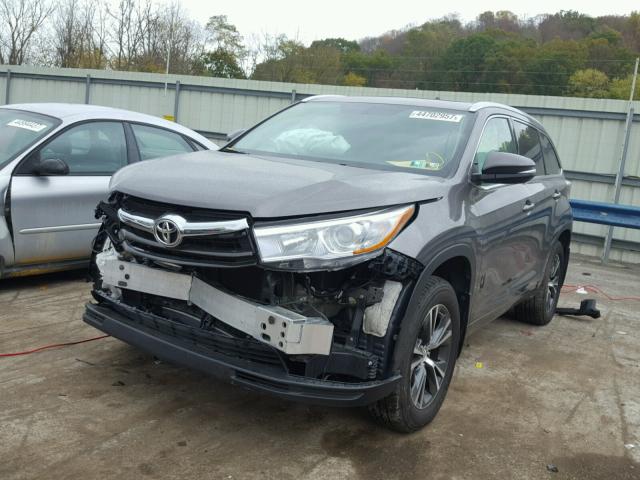 5TDJKRFH6GS501675 - 2016 TOYOTA HIGHLANDER GRAY photo 2