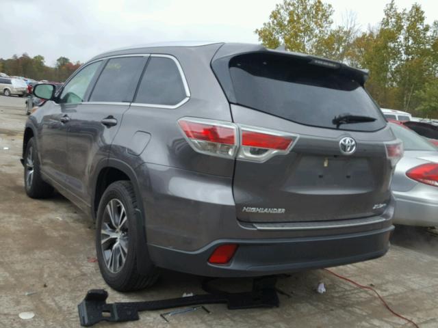 5TDJKRFH6GS501675 - 2016 TOYOTA HIGHLANDER GRAY photo 3