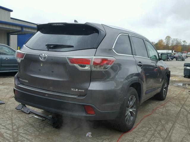 5TDJKRFH6GS501675 - 2016 TOYOTA HIGHLANDER GRAY photo 4