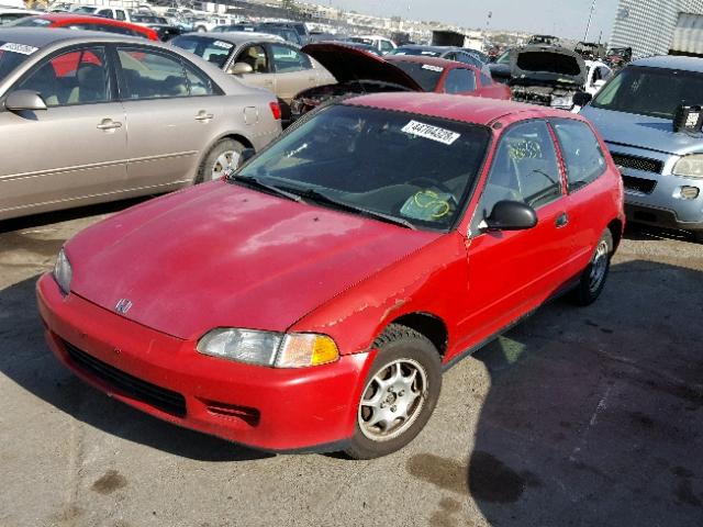 2HGEH2375RH513418 - 1994 HONDA CIVIC VX RED photo 2