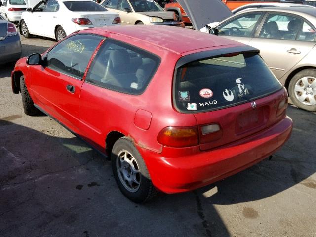 2HGEH2375RH513418 - 1994 HONDA CIVIC VX RED photo 3