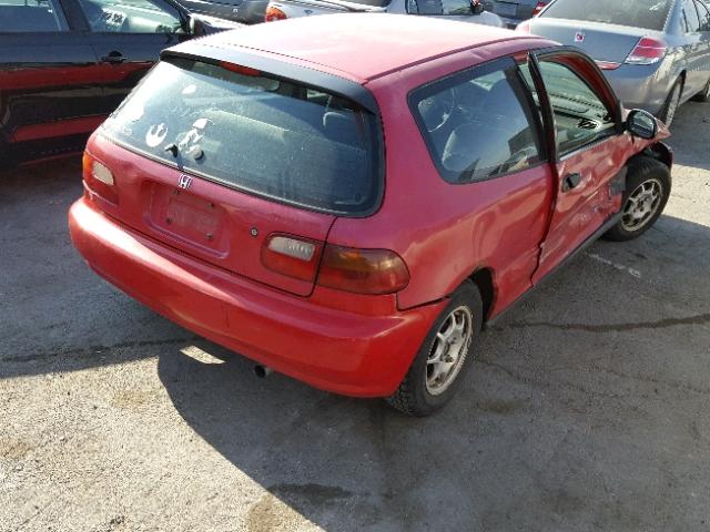 2HGEH2375RH513418 - 1994 HONDA CIVIC VX RED photo 4