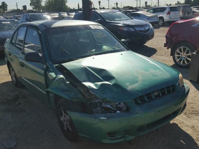 KMHCG45C51U173845 - 2001 HYUNDAI ACCENT GREEN photo 1