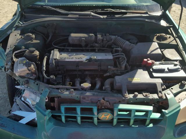 KMHCG45C51U173845 - 2001 HYUNDAI ACCENT GREEN photo 7