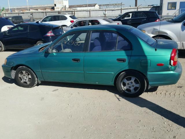 KMHCG45C51U173845 - 2001 HYUNDAI ACCENT GREEN photo 9