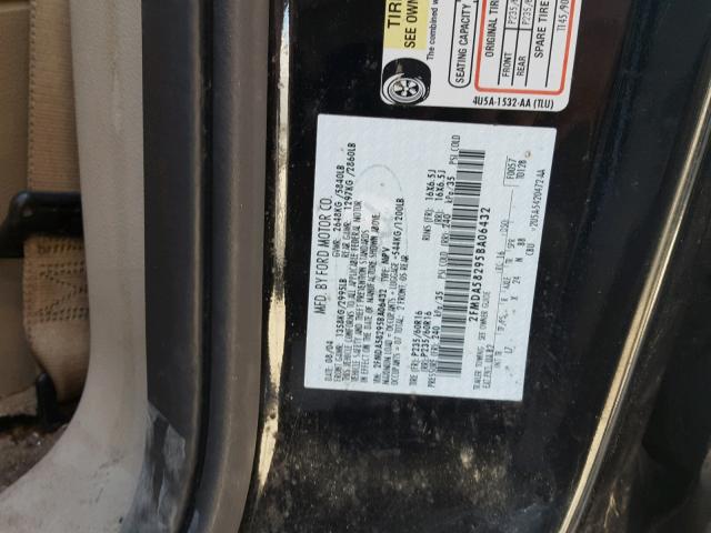 2FMDA58295BA06432 - 2005 FORD FREESTAR L BLACK photo 10