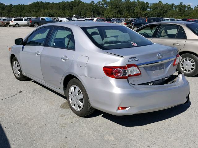 2T1BU4EE1BC732459 - 2011 TOYOTA COROLLA SILVER photo 3