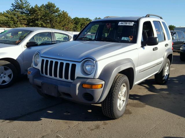 1J4GL48K74W141535 - 2004 JEEP LIBERTY SP SILVER photo 2