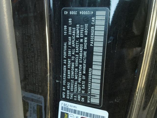 WVWFA7AHXAV009829 - 2010 VOLKSWAGEN EOS LUX 黑色 照片 10