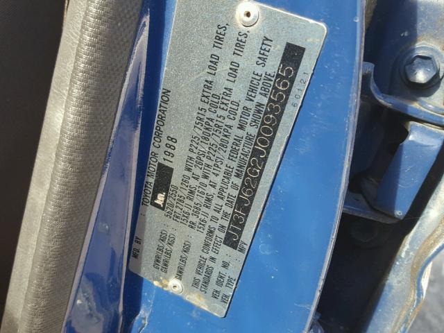 JT3FJ62G2J0093565 - 1988 TOYOTA LAND CRUIS BLUE photo 10