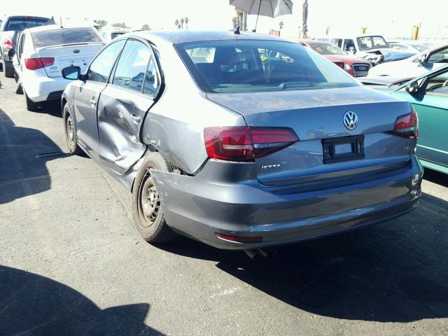 3VW267AJ2GM361273 - 2016 VOLKSWAGEN JETTA S GRAY photo 3