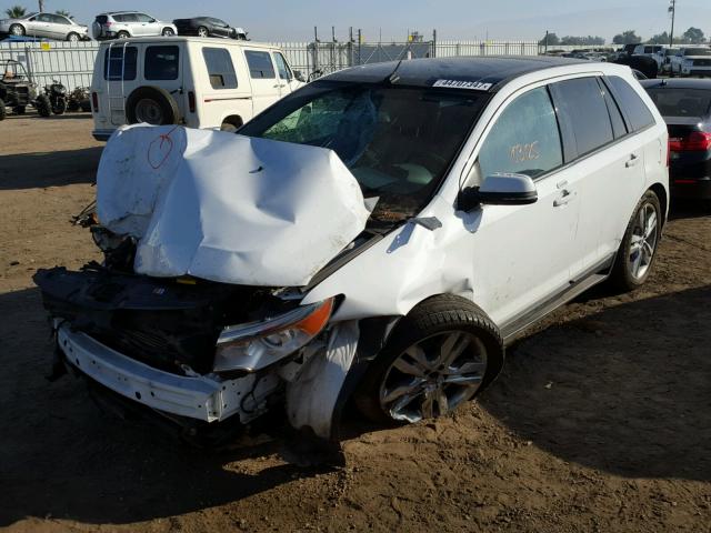 2FMDK3J92EBA58106 - 2014 FORD EDGE SEL WHITE photo 2