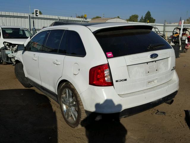 2FMDK3J92EBA58106 - 2014 FORD EDGE SEL WHITE photo 3